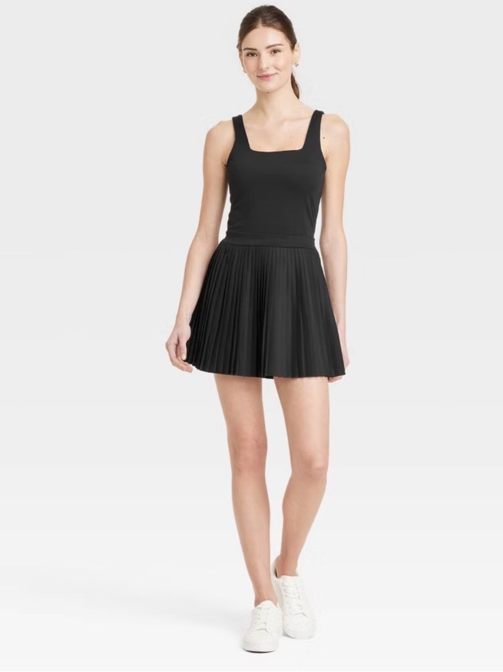 All in Motion Black Pleated Active Dress NWT